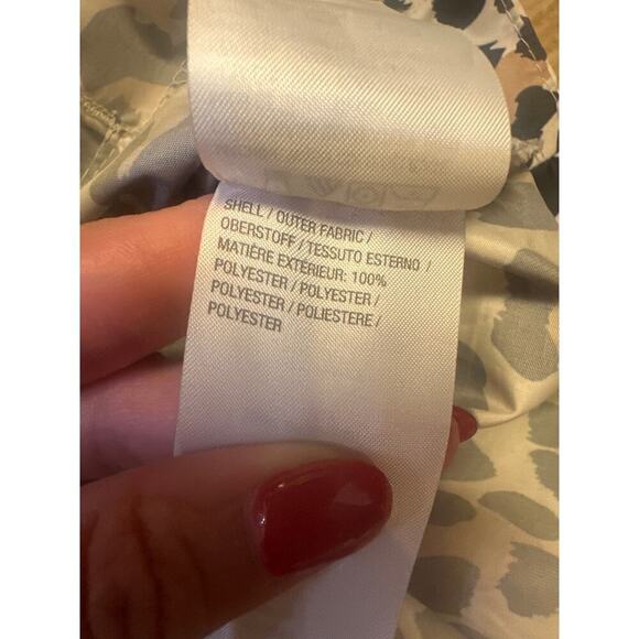 Susan Graver Leopard Print Anorak Rain coat hood water resistant packable Medium - Picture 4 of 5